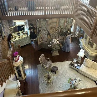 a view of the living room from the second floor