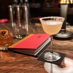 Alter ego lemon drop and old fashioned