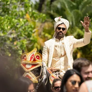 We had the pleasure of planning this Indian wedding with fellow planner, Mira Savara.  Here comes the groom!  PC:  Joseph Esser Photography.