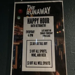 Happy hour don&apos;t miss out.