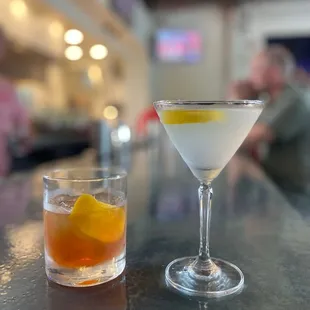 Old fashion &amp; lemon drop martini