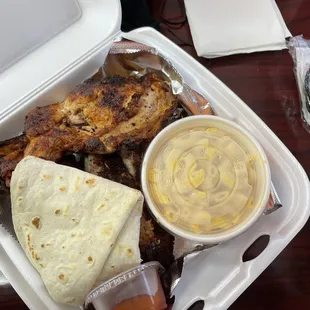 1/4 Rack Ribs, Breast &amp; Wing Combo