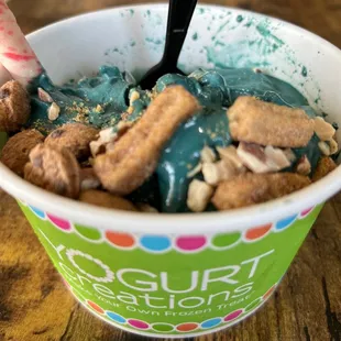 Cookie Monster with mini churros