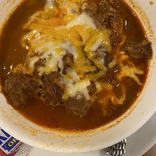 Texas-style sirloin chili