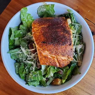 Caesar salad + salmon