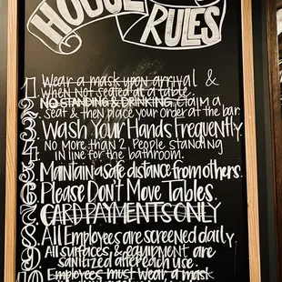 House rules sign