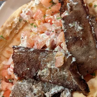 Representative slices of gyros meat.