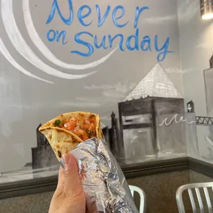 Chicken Souvlaki on Pita Bread