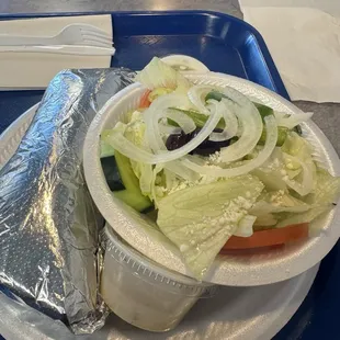 Gyro and Greek Salad