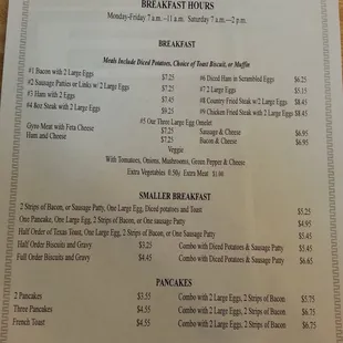 Breakfast Menu