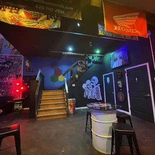 Bathrooms, stairs to go up