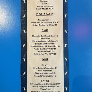 Drink menu 2/2 (May 2024)