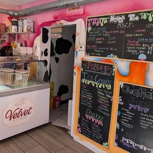 Creamery menus and counter