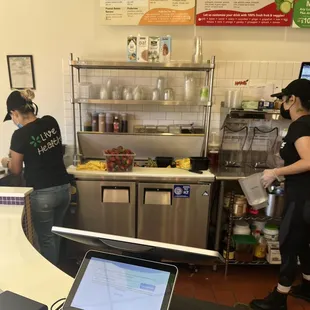 two women working in the kitchen