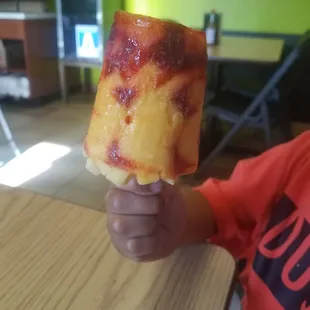 Mangoneadas are already made in a freezer. My 6 year loved it so not too spicy.