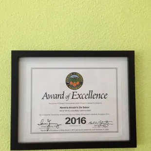Award of Excellence 2016