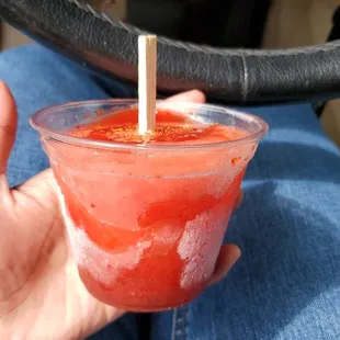 Paleta de Sandia con Chamoy y Tajin