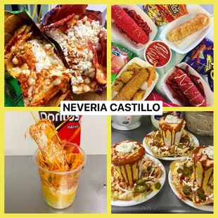 a variety of food items