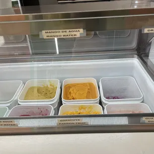 an ice cream display