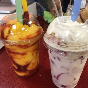 two drinks on a table