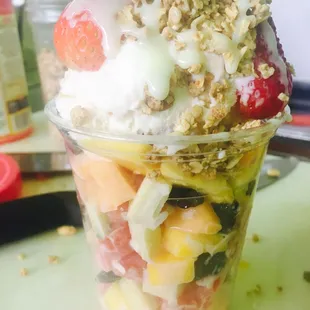a cup of fruit salad