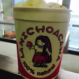 a cup of ice cream