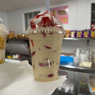 a close up of a drink