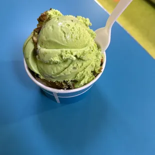 a cup of ice cream