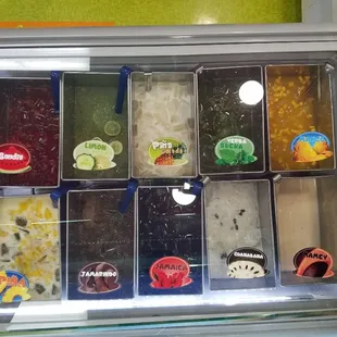 16 different flavors of Aguas frescas