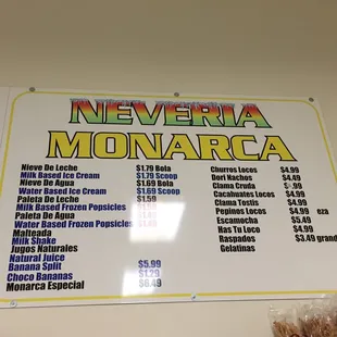 menu