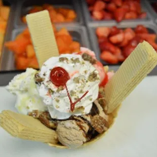 an ice cream sundae