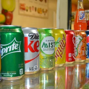 a variety of sodas