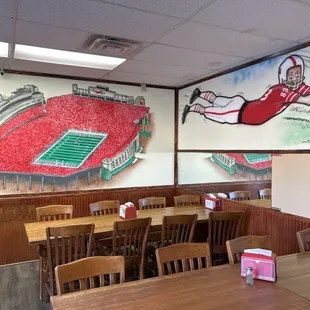 the inside of a restaurant