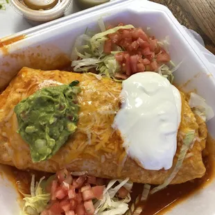 Lengua burrito (but basically a burrito/enchilada hybrid) you could cut into that tortilla like a hot knife in butter