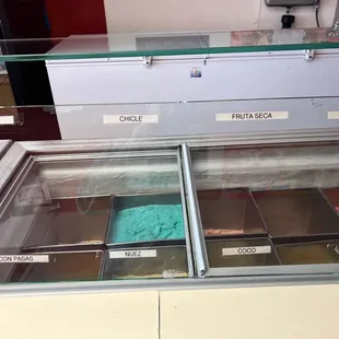 a display of frozen food