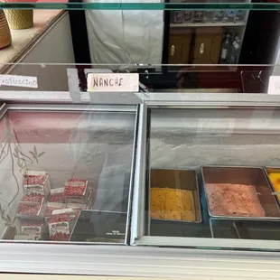 a display of different foods