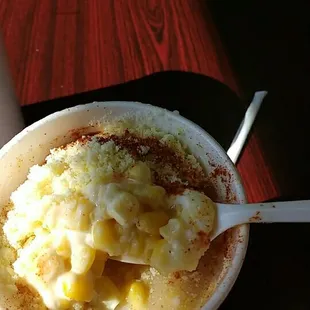 Corn with mayo and chili powder