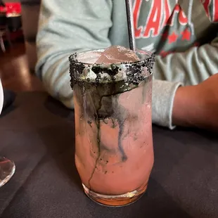 a close up of a drink