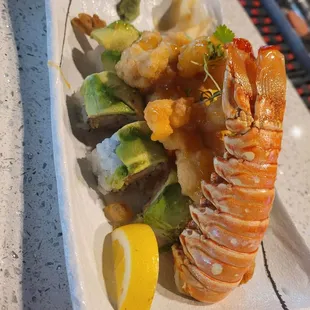 Lobster and sushi
