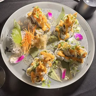 4 orders of happy hour Mexican rolls for all of us