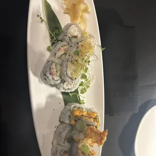 a plate of sushi