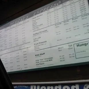 the menu