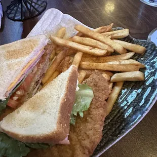 Bama club with fries