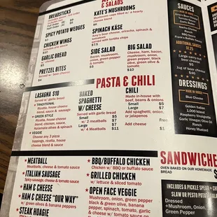 Menu inside