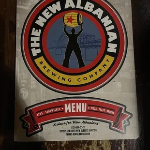 Front of menu