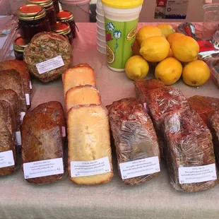 The lemon and banana nut breads were excellent.