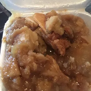 Apple cobbler with caramel topping from Toni T&apos;s Homemade Cobblers. Delicious.