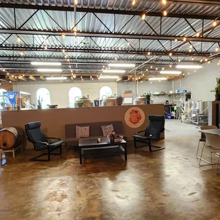 Couch and brewing area