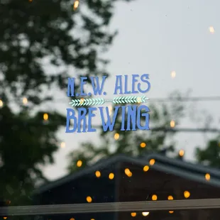 a sign in the window