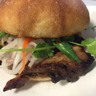 Five spice pork belly sandwich.
